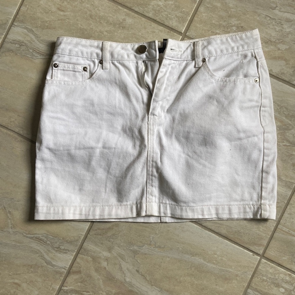 White Jean Skirt